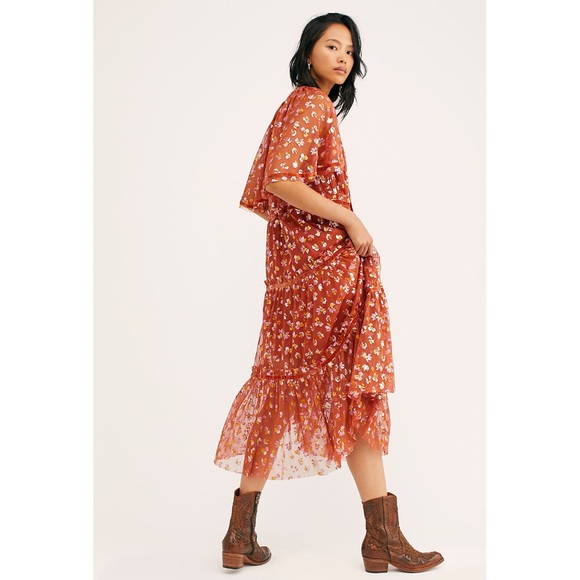 Free People Floral Mesh Midi Dress - Picture 2 of 3